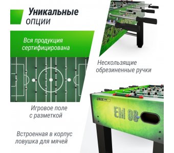 Игровой стол Unix Line Футбол - Кикер (140х74 cм) Green - фото 5